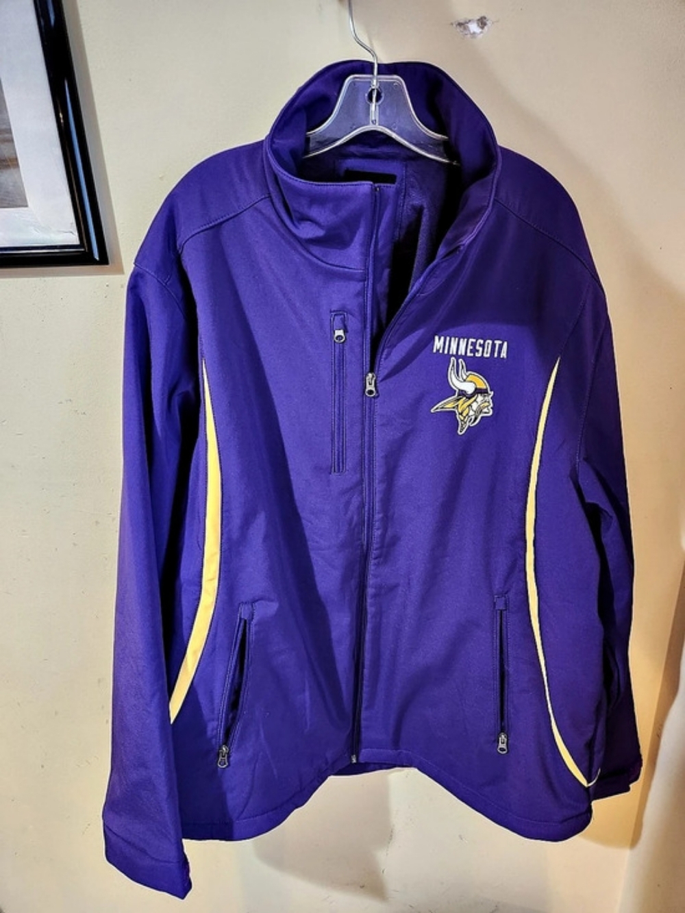 NFL Minnesota Vikings Soft Shell Full-Zip Jacket Purple & Yellow 3XL